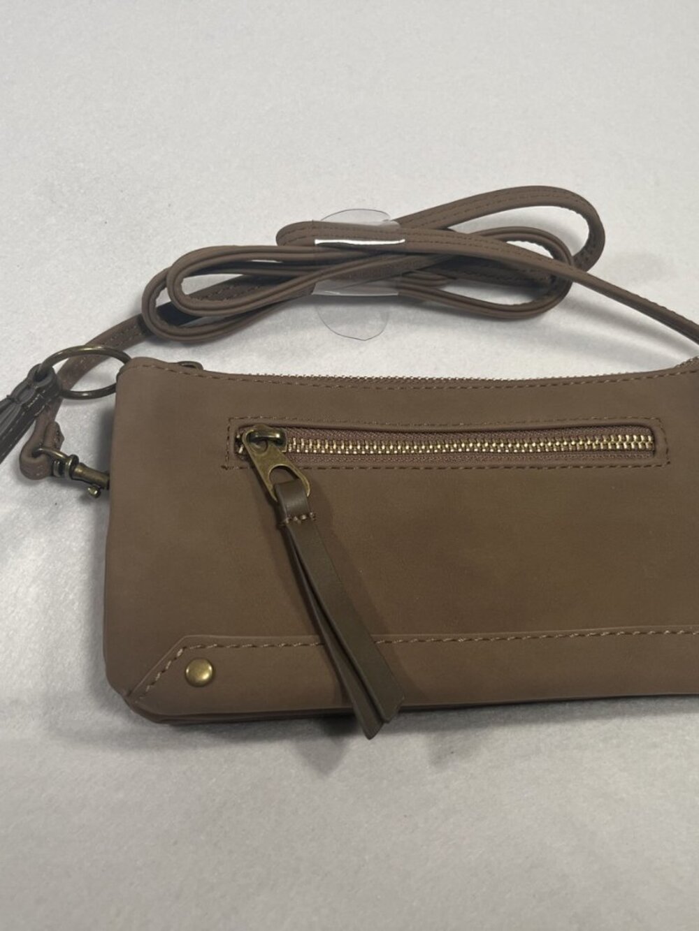 Universal Thread Brown Faux Leather Wristlet with Detachable Shoulder Strap NWT